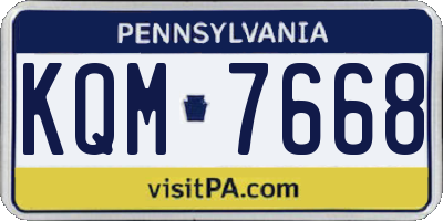 PA license plate KQM7668