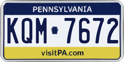 PA license plate KQM7672