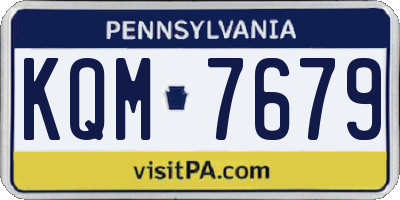 PA license plate KQM7679