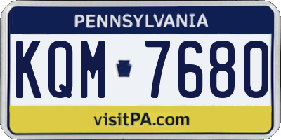 PA license plate KQM7680