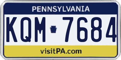 PA license plate KQM7684