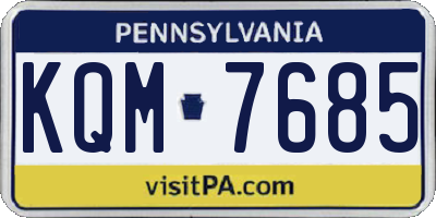 PA license plate KQM7685
