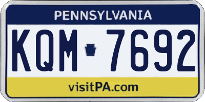 PA license plate KQM7692