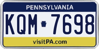 PA license plate KQM7698