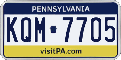 PA license plate KQM7705