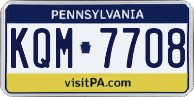 PA license plate KQM7708