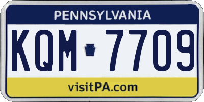 PA license plate KQM7709