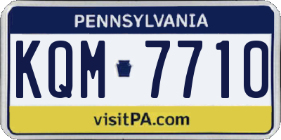 PA license plate KQM7710