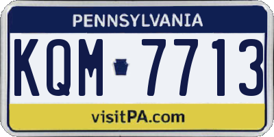 PA license plate KQM7713