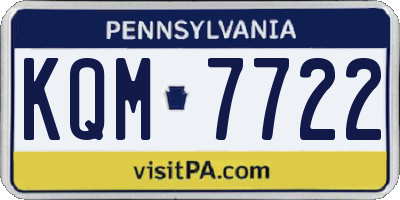 PA license plate KQM7722