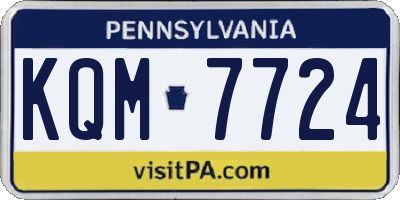 PA license plate KQM7724
