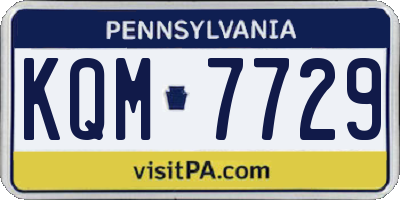 PA license plate KQM7729