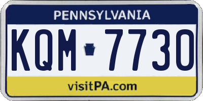 PA license plate KQM7730