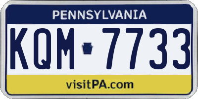 PA license plate KQM7733