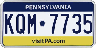 PA license plate KQM7735