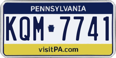 PA license plate KQM7741