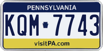 PA license plate KQM7743