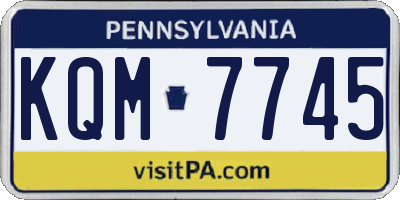 PA license plate KQM7745