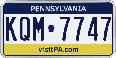 PA license plate KQM7747