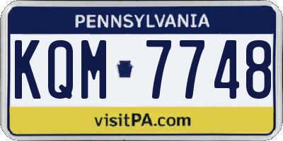 PA license plate KQM7748
