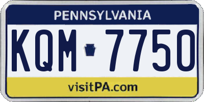 PA license plate KQM7750