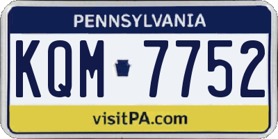 PA license plate KQM7752