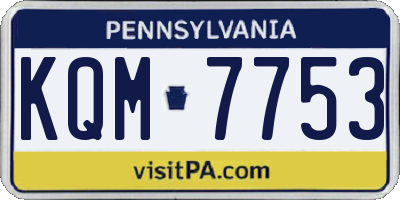 PA license plate KQM7753