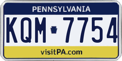 PA license plate KQM7754