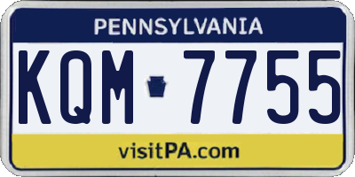 PA license plate KQM7755