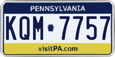 PA license plate KQM7757