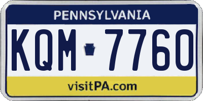 PA license plate KQM7760