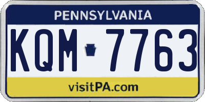 PA license plate KQM7763