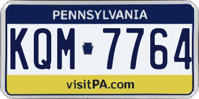 PA license plate KQM7764