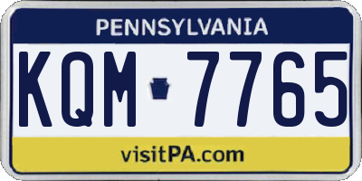 PA license plate KQM7765