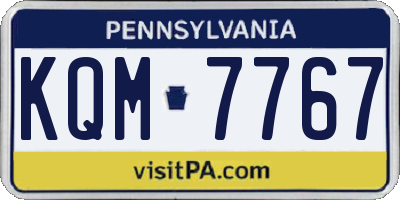 PA license plate KQM7767