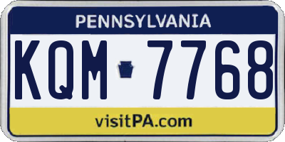 PA license plate KQM7768