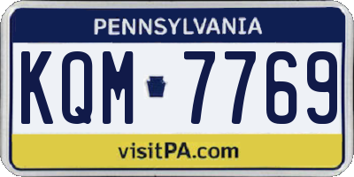 PA license plate KQM7769