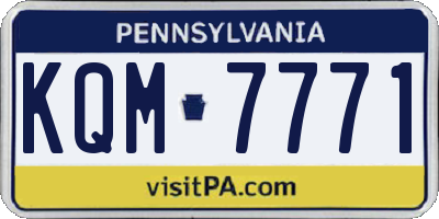 PA license plate KQM7771