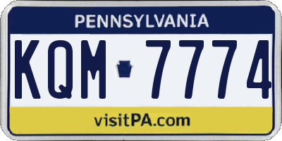 PA license plate KQM7774