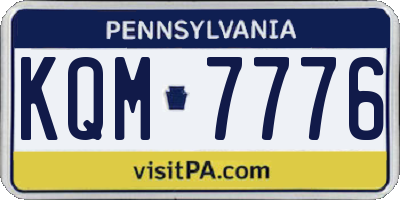 PA license plate KQM7776