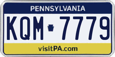 PA license plate KQM7779