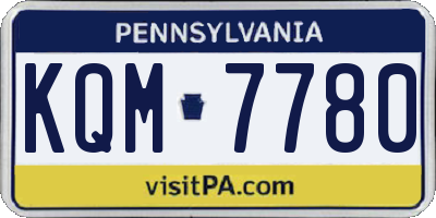PA license plate KQM7780