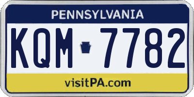 PA license plate KQM7782