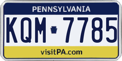 PA license plate KQM7785