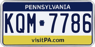 PA license plate KQM7786