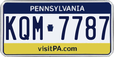 PA license plate KQM7787