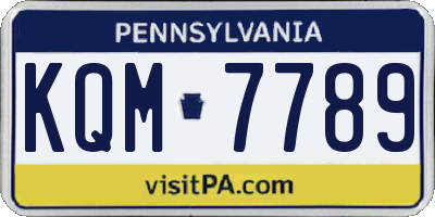 PA license plate KQM7789