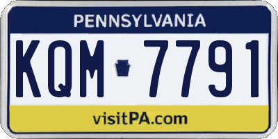 PA license plate KQM7791