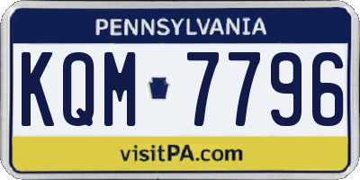 PA license plate KQM7796