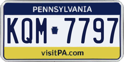 PA license plate KQM7797